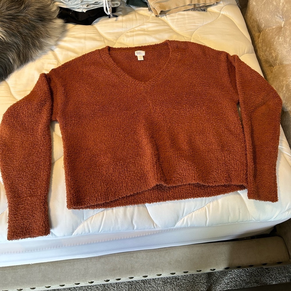 Stars Above Rust V-Neck Sweater